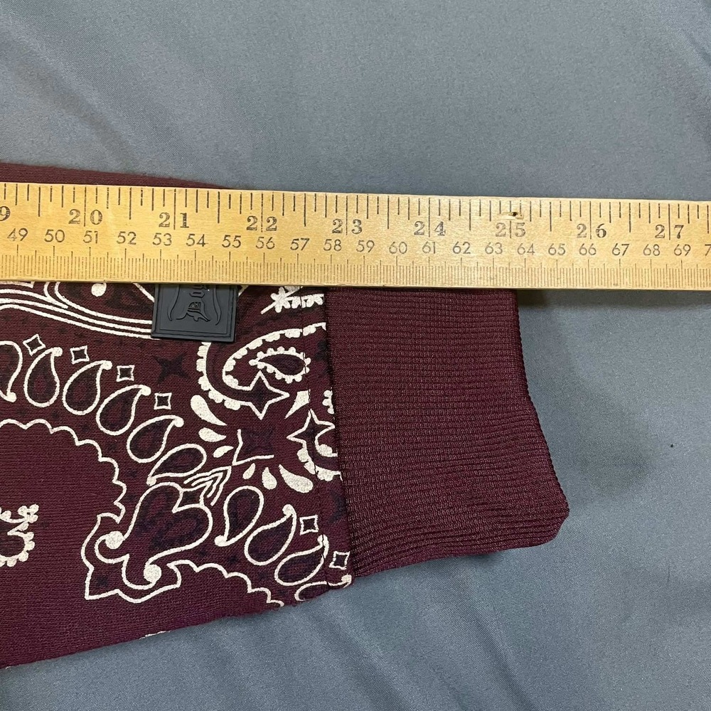 Dogg Supply by Snoop Dogg Mens Large Burgundy Bandana Paisley Patchwork Hoodie - Picture 9 of 12
